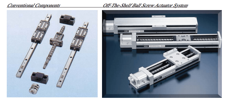 ball screw: conventional components vs off-the shelf ball screw actuator system
