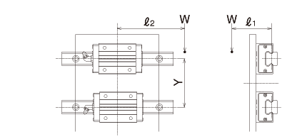 2 sideway axes,1 bearing each